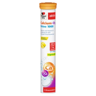 Abbildung der Produktverpackung Doppelherz aktiv Calcium + D3 Osteo 1000 Brausetabletten Frontansicht